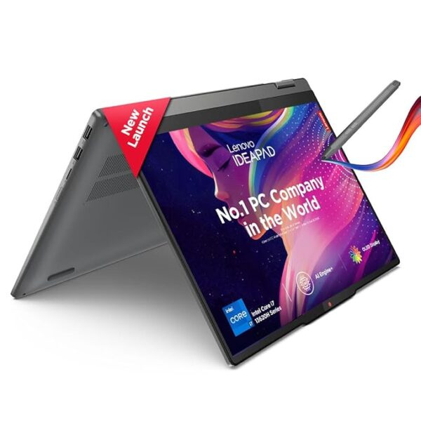 Lenovo Ideapad 5 2-in-1 13th Gen Intel Core i7 13620H 14" (35.5cm) WUXGA OLED 400Nits Convertible Laptop (16GB/512GB SSD/Win 11/MSO/FPR/FHD Camera/1Yr ADP Free/3Mon.Game Pass/Grey/1.5kg), 83KX0019IN - Image 3